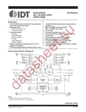 IDT7034L20PF datasheet  